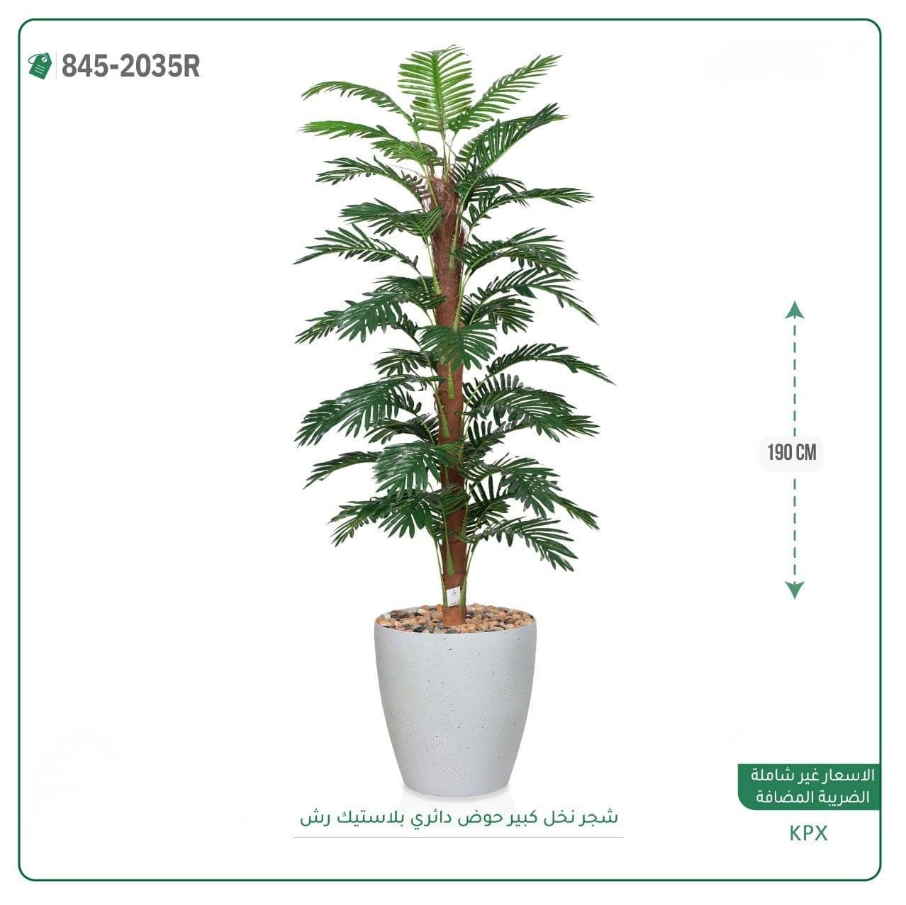 شجر نخل كبير حوض دائري بلاستيك رش 190 سم