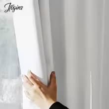 ⁦ستائر بيضاء عصرية كاتمة للضوء لغرفة المعيشة⁩ - الصورة ⁦2⁩
