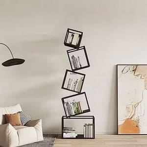 رف كتب زاوية غير منتظم عمودي