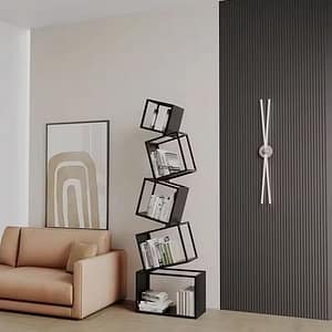 رف كتب زاوية غير منتظم عمودي