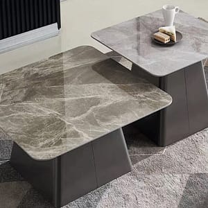 طقم طاولات شاي كرامل (قطعتان)